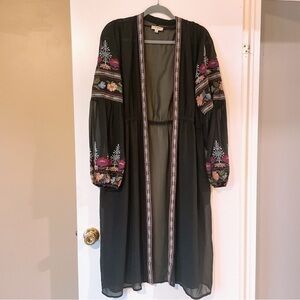 Umgee Embroidered Black Dress Size L